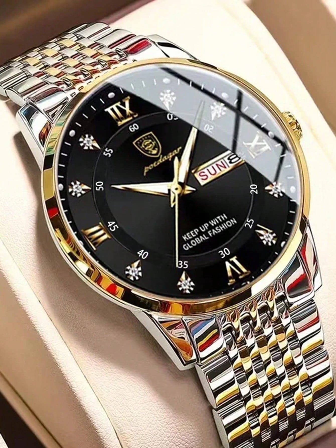 1PC Man Wristwatch Stainless Steel Watch For Men Waterproof Luminous Diamond Men's Quartz Watches