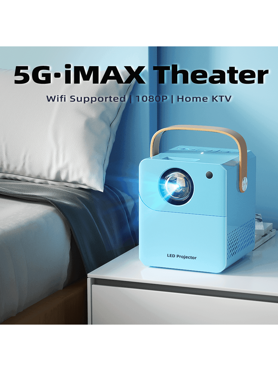 2024 New 5G Dual-Band HD Home Projector, Android & IOS Smartphone Mirroring, Support Wall Projection, Mini Home Cinema, Game-Capable, Distance Learning, Christmas & Valentine's Day Gift