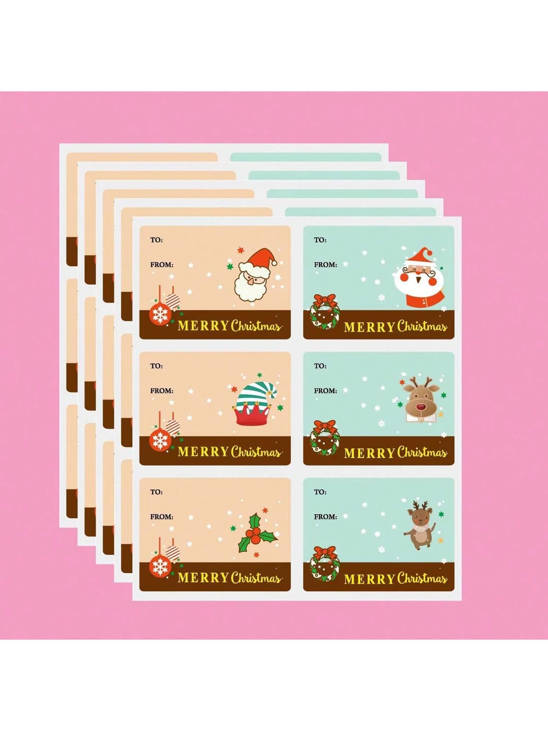 30PCS Christmas Stickers Labels, Christmas Name Gift Labels Xmas Gift Tag Stickers Paper Label Stickers Christmas Self-Adhesive Stickers For Present Party Bags Cards Envelope