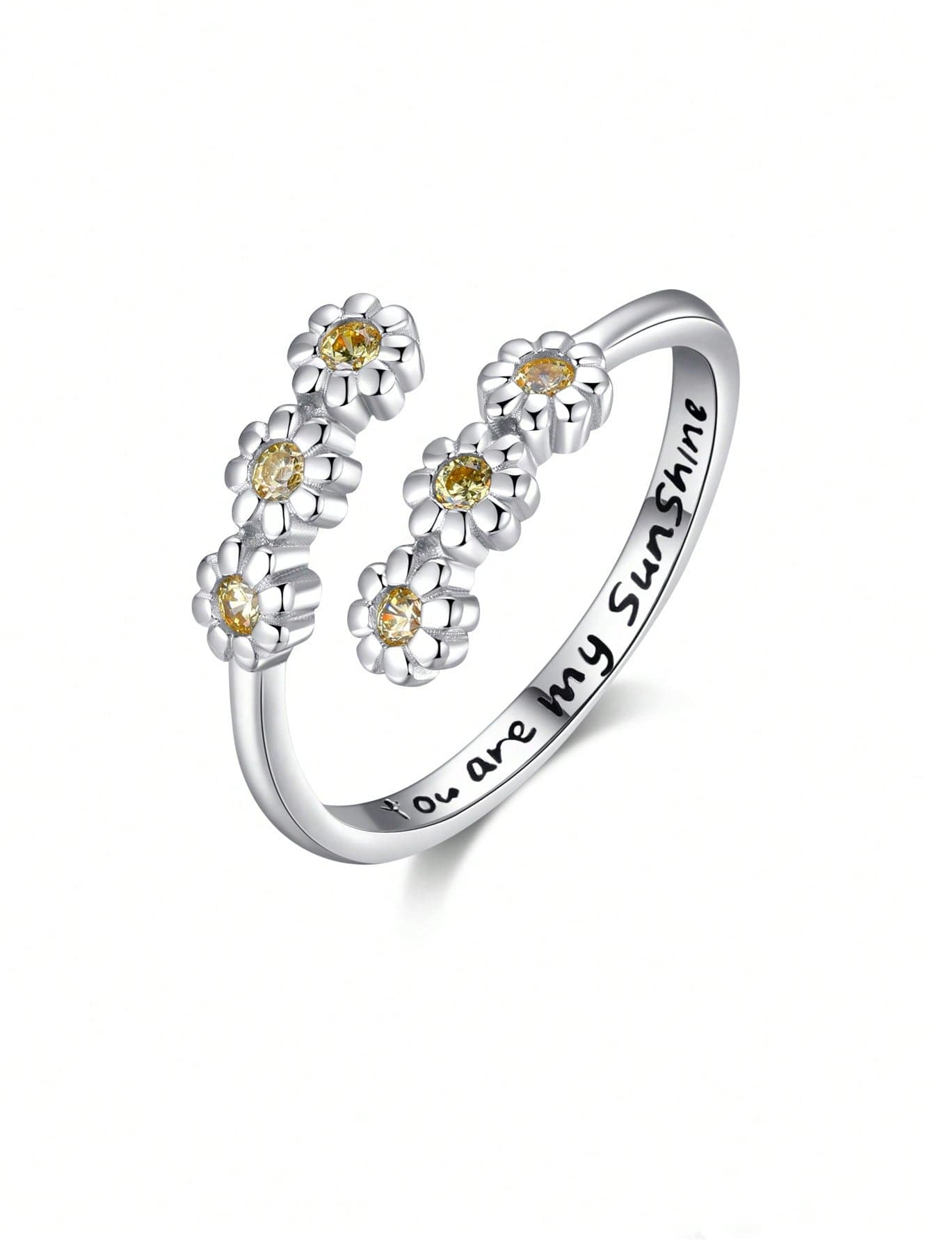 1pc Unique & Charming Daisy Flower Shaped Open Ring, Fashion Jewelry Gift For Women - Party, Birthday, Anniversary