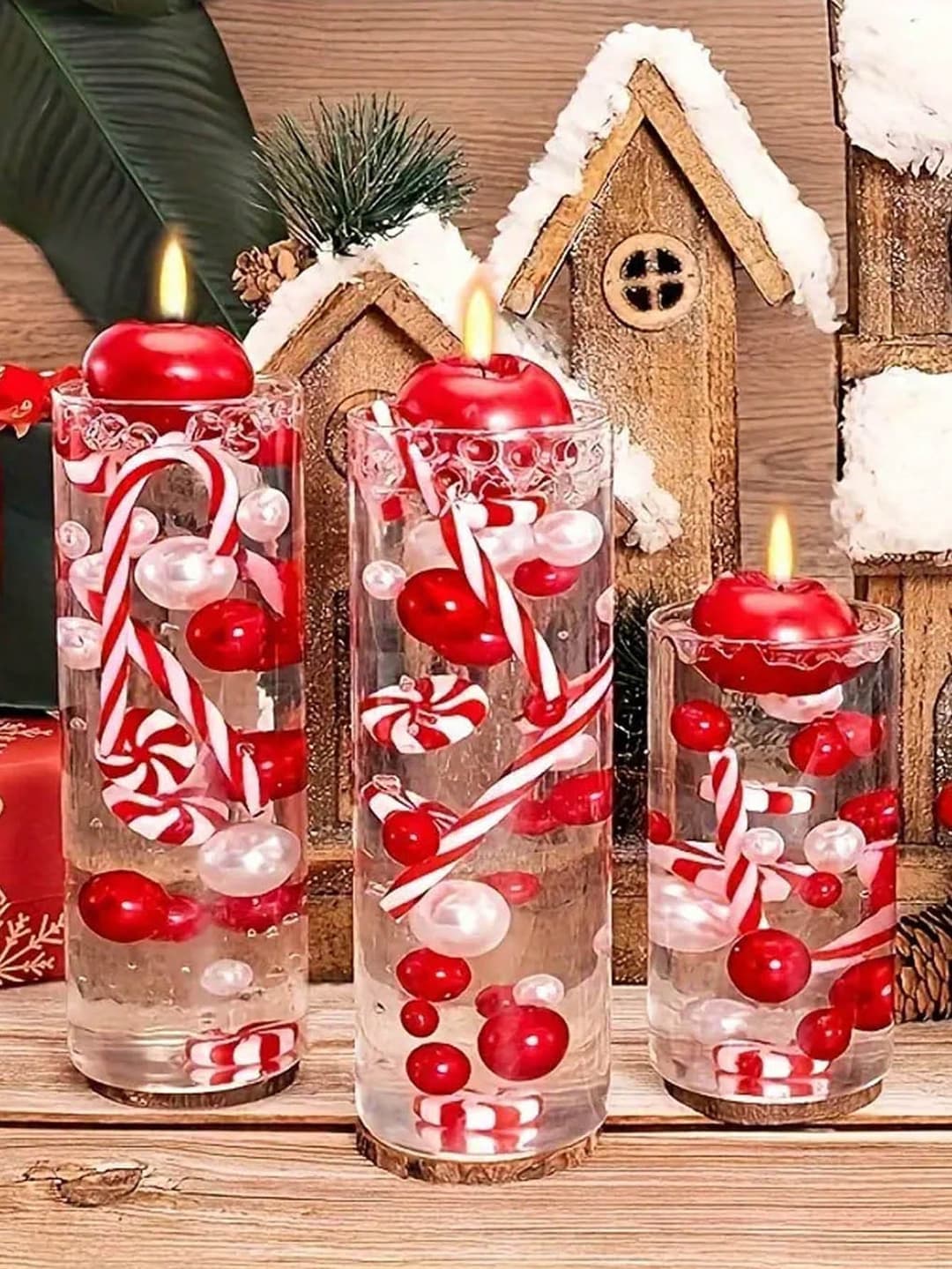32pcs Christmas Vase Filler Decorations For Christmas, Thanksgiving, Tabletop Center Pieces, Birthday Party, New Year Celebration, Floating Candle Decor, Outdoor Garden Yard Decor, Holiday Accessories