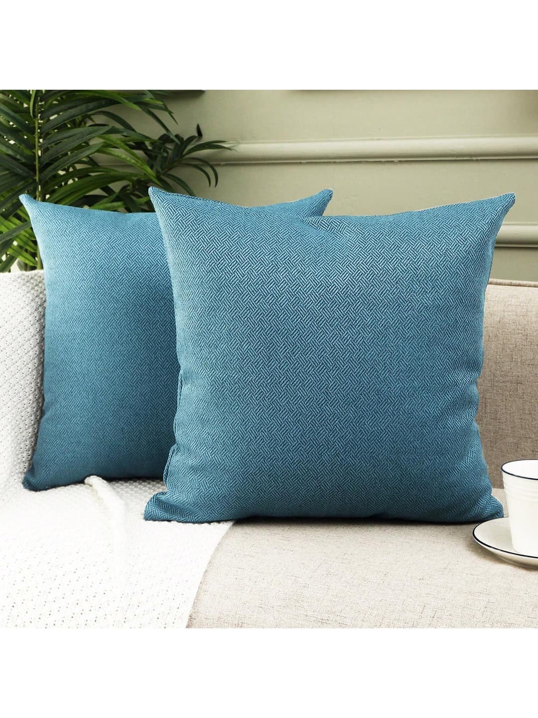 Jepeak Jepeak Decorative Linen Throw Pillow Covers Cushion Cases, Pack Of 2 Rustic Woven Textured Pillow Covers For Sofa Bed Couch, 24x24 Inch