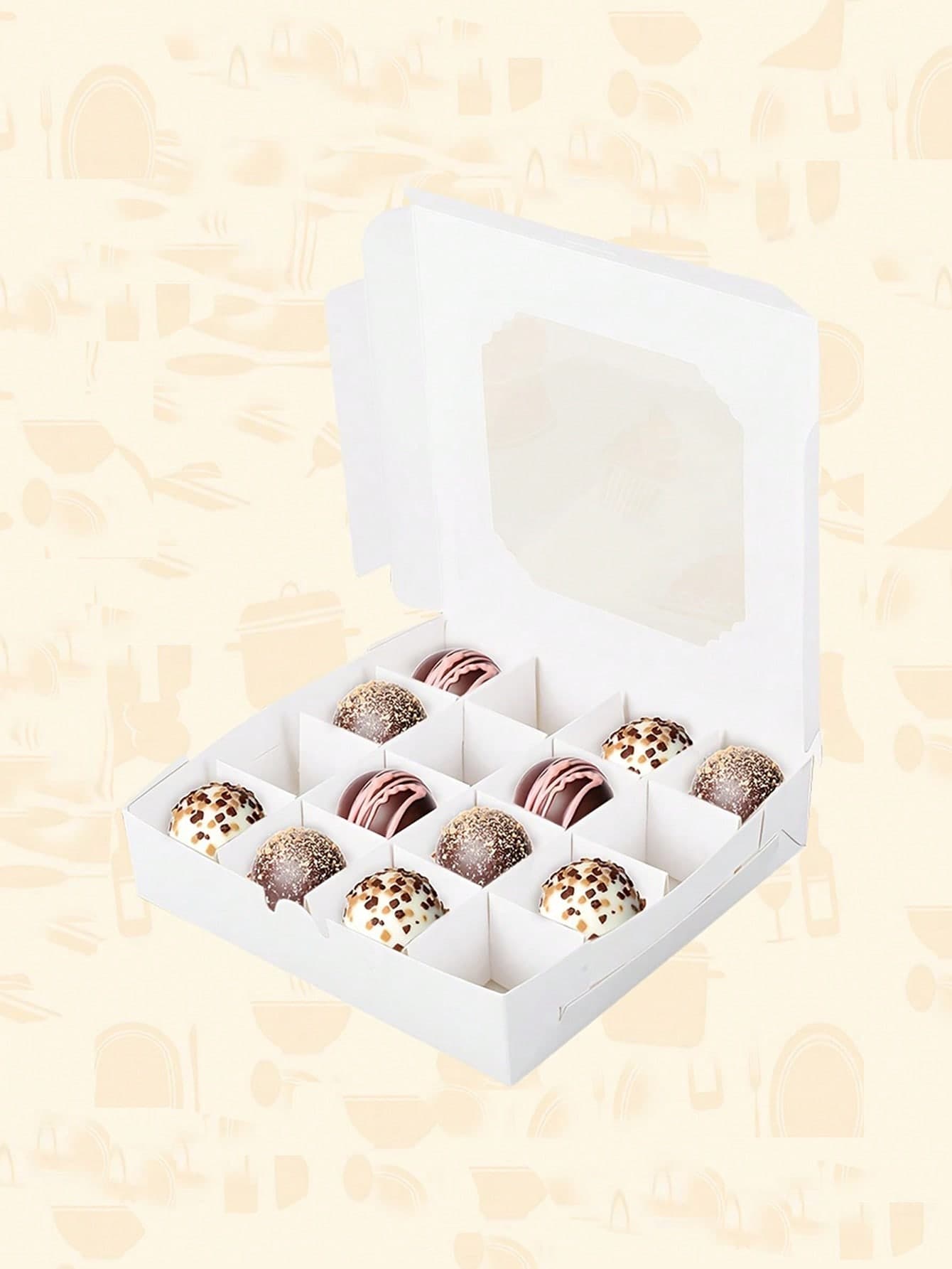 10pcs Transparent Baking Boxes With Window, Dessert Box, Pastry Box, Gift Box, Easy And Convenient, Safe For Food Contact, Can Be Mixed And Assembled Sweets, Chocolates, Perfect For Celebrations And Home Baking