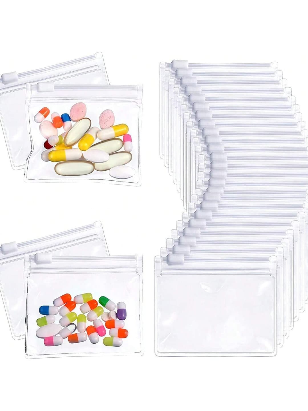 10pcs Reusable Zipper Pill Bags, Pill Storage Organizer And Travel Accessories For Fall Home Decor