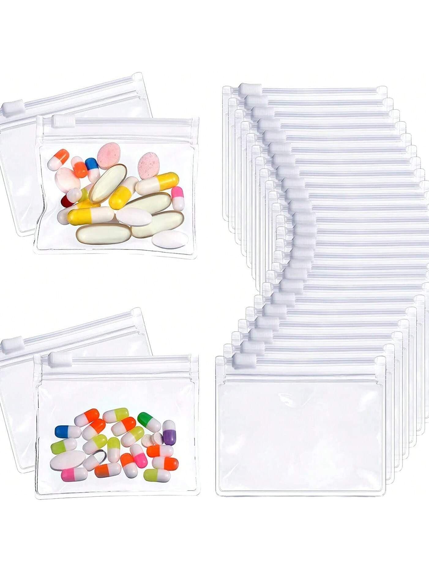 10pcs Reusable Zipper Pill Bags, Pill Storage Organizer And Travel Accessories For Fall Home Decor
