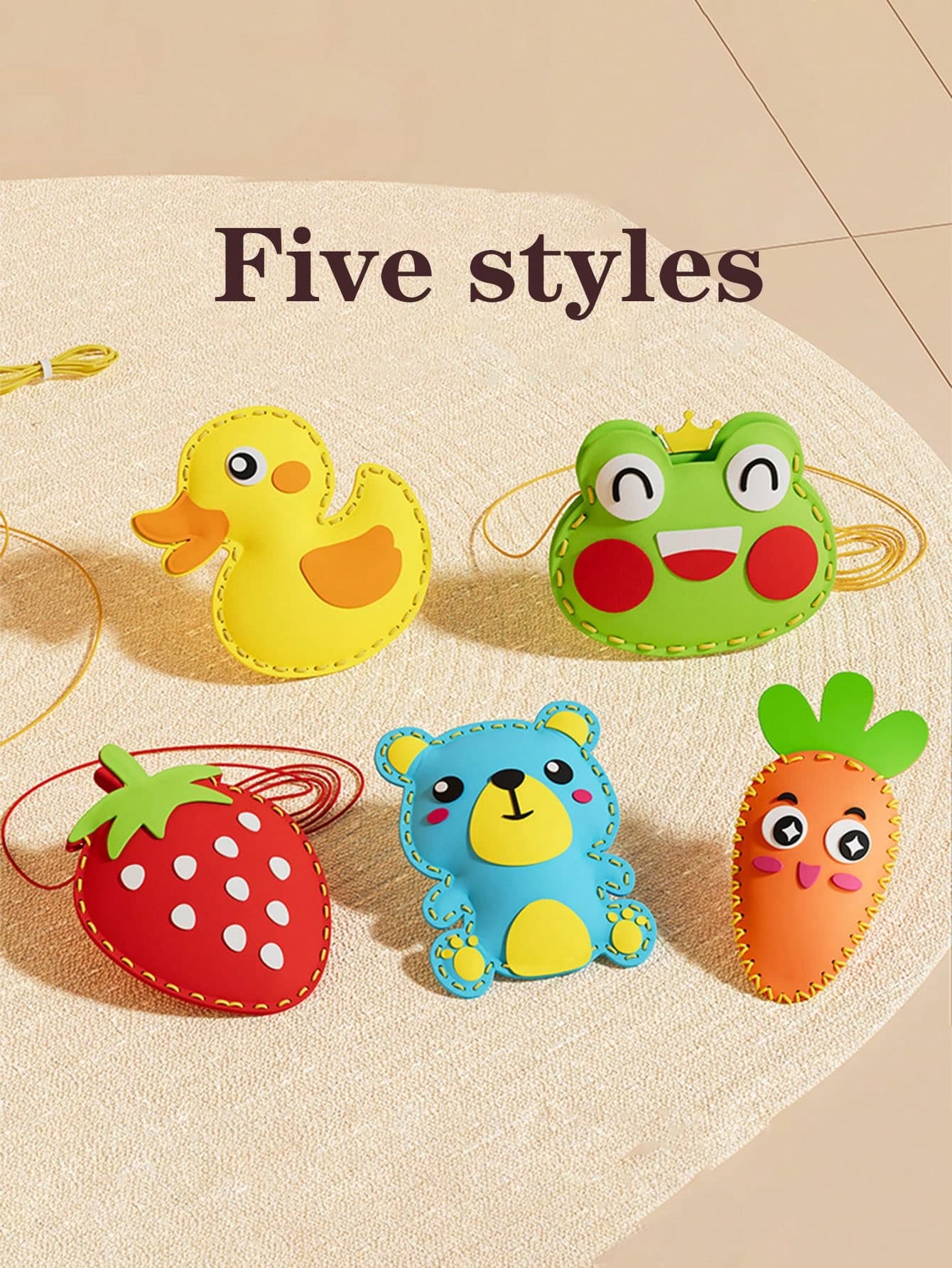 1 Set Of 5pcs Felt DIY Crafts Kit, Non-Woven Fabric Decoration Hanging Ornament Gift Making Materials