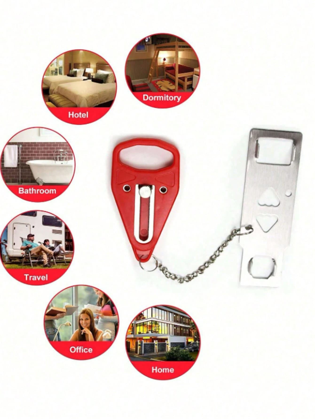 1pc Travel Portable Door Lock, Reliable Safety For Travel And Hotel Stays, Provides Extra Privacy And Security Against Unauthorized Entry For Homes, Hotels, And Apartments Travel Essentials School Back To School School Supplies Holiday Camping Holiday Essentials Vacation Accessories Mini Summer