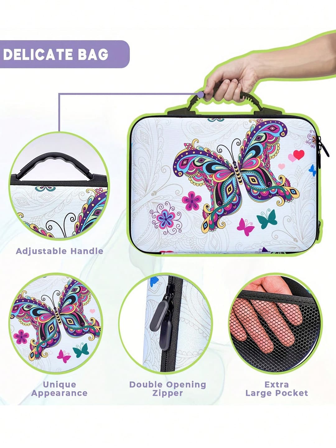 1 Set Of Butterfly Pattern Diamond Painting Tool Storage Box, 60 Bottles For Bead Storage, With 5D Diamond Art Accessories And Tools Set
