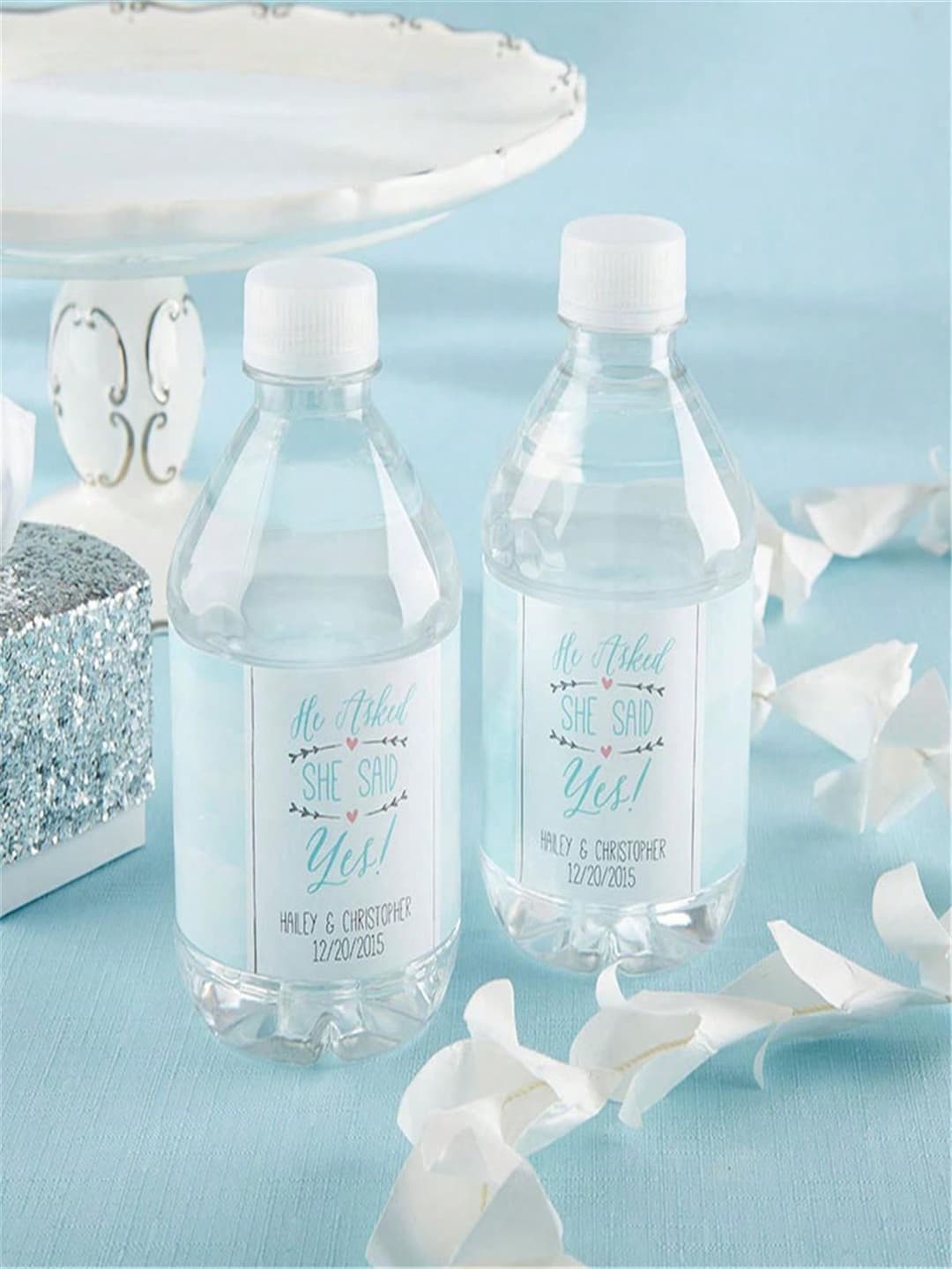 Unbeatablesale Kate Aspen 31430NA Personalized Water Bottle Labels - He Asked,; She Said Yes