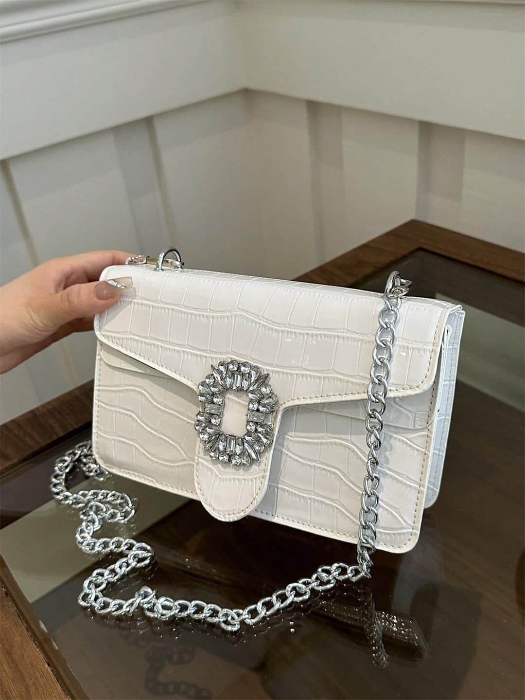 New Casual Solid Color Shoulder Bag Street Fashion Simple Trendy Crossbody Square Handbag