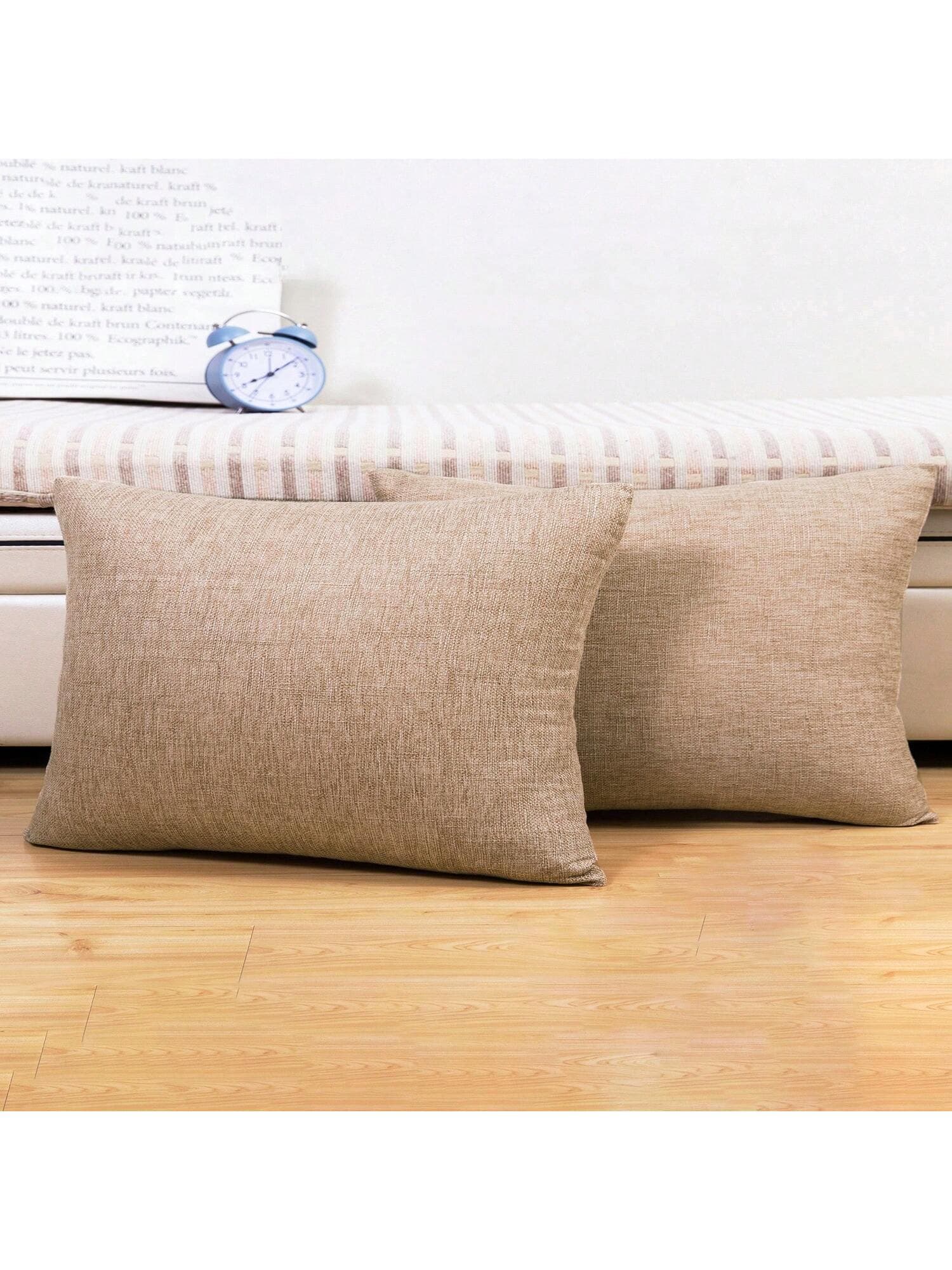 Jepeak Jepeak Pack Of 2 16x24 Inch Throw Pillow Covers, Decorative Linen Farmhouse Modern Solid Cushion Cases For Couch Sofa Bed Home Decor
