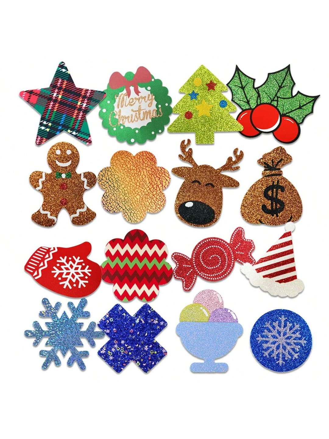32 Pcs Assorted Christmas Nipple Covers Sexy Xmas Nipple Pasties Disposable Breast Sticker Sexy Lingerie Accessories