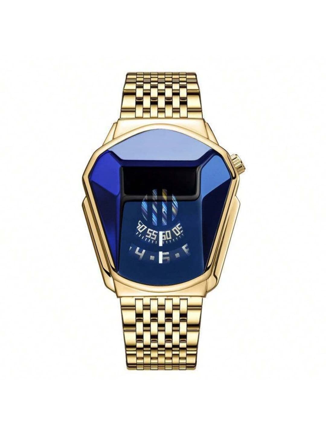 1pc Trendy New Motorcycle Style Men's Watch, Alloy Steel Band, Men's Quartz Watch, Luminous Dial