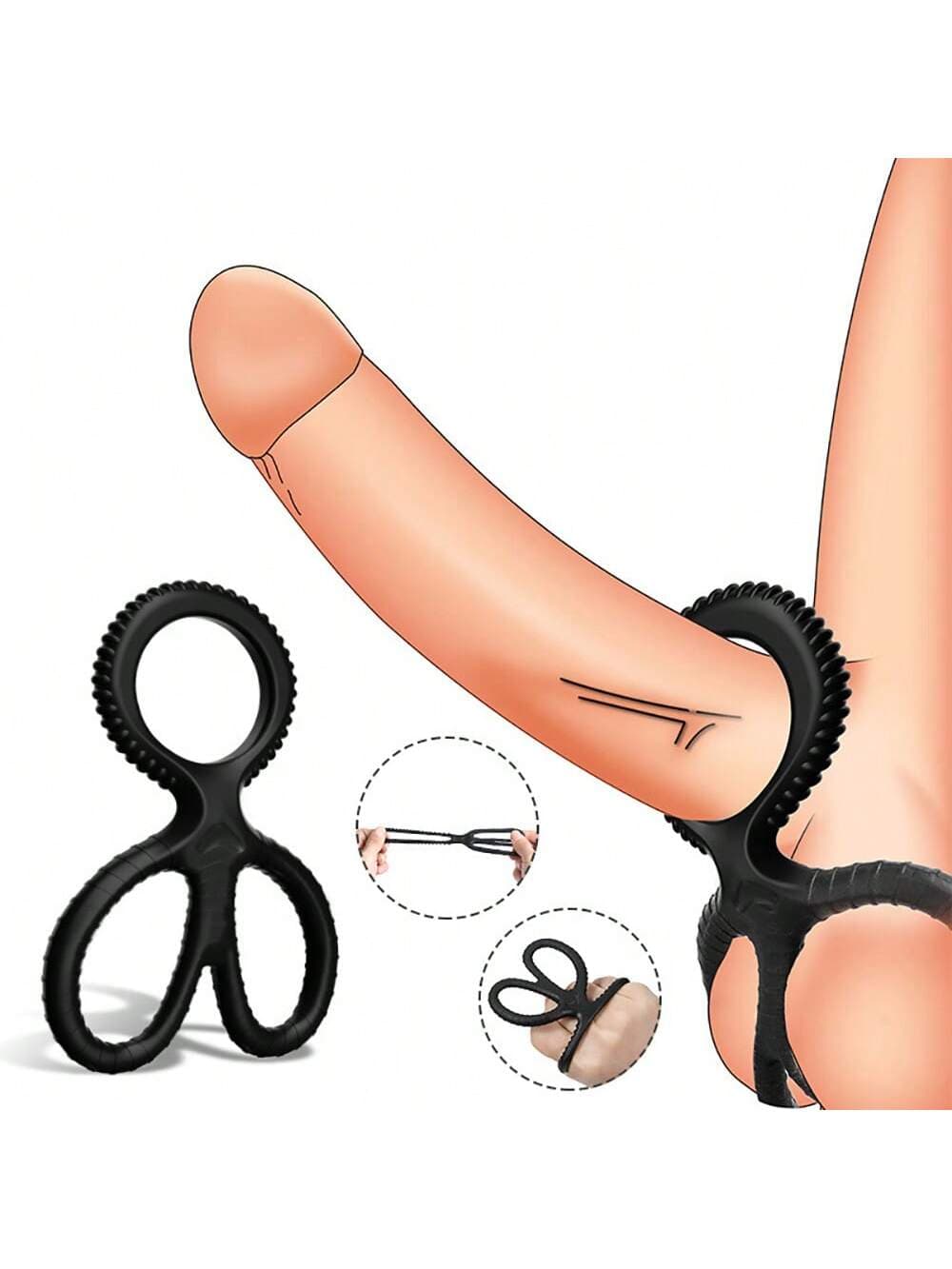1PC Silicone Penis Sleeve Scrotum Bondage Ring Egg Lock Sperm Ring Penis Ring Ring JJ Lock Stem Ring Couple Tight Lock Ring Penis Exerciser Couple Fun Ring Adult Products
