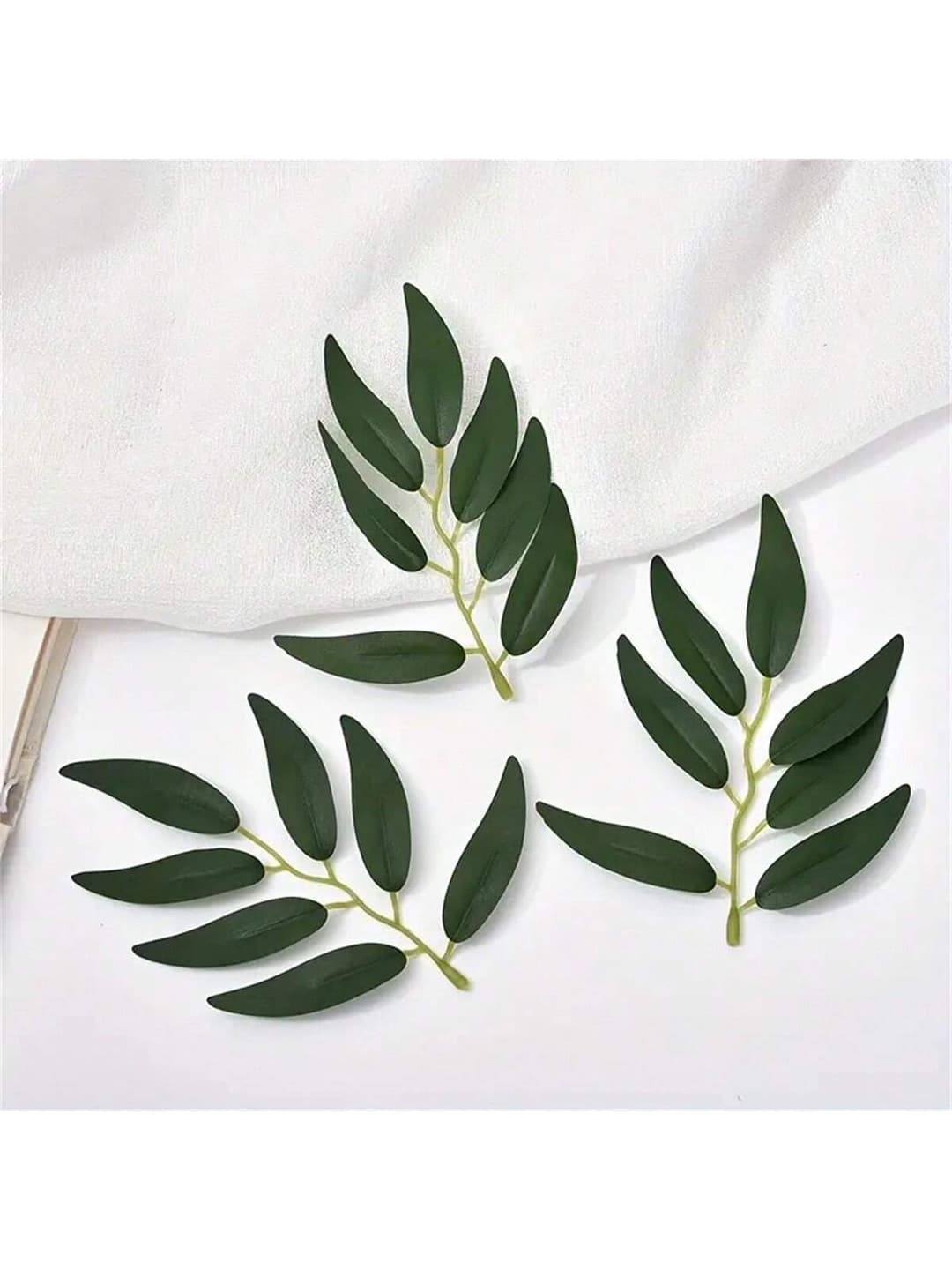 20pcs Artificial Willow Leaves, Fake Greenery Leaves For Wedding Party Decor, Faux Hanging Vine Foliage