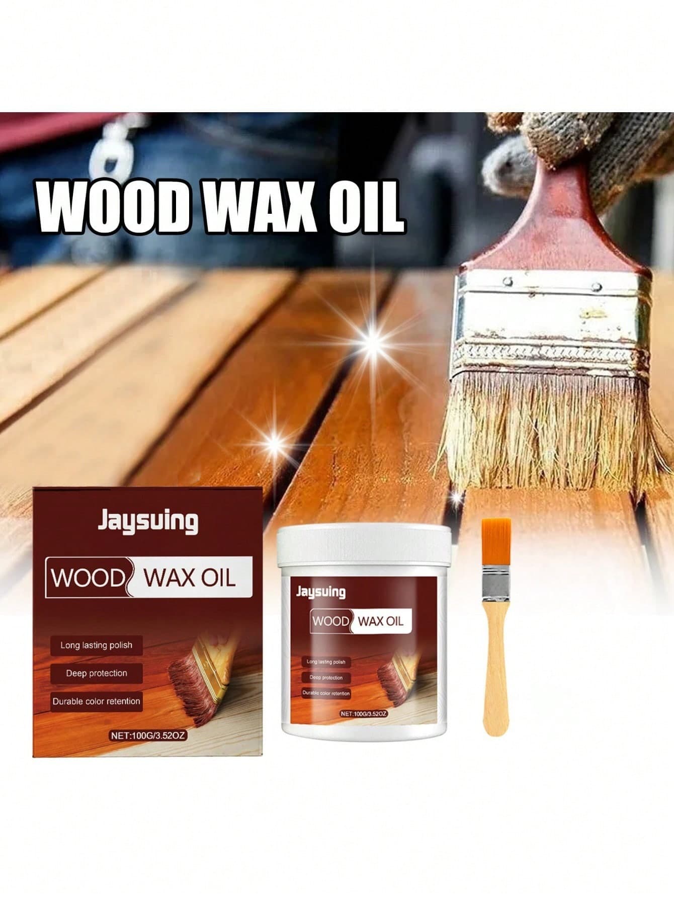 1 Set Wooden Floor Cleaner & Care. Includes Protector, Polish, Brush For Wooden Furniture And Floors