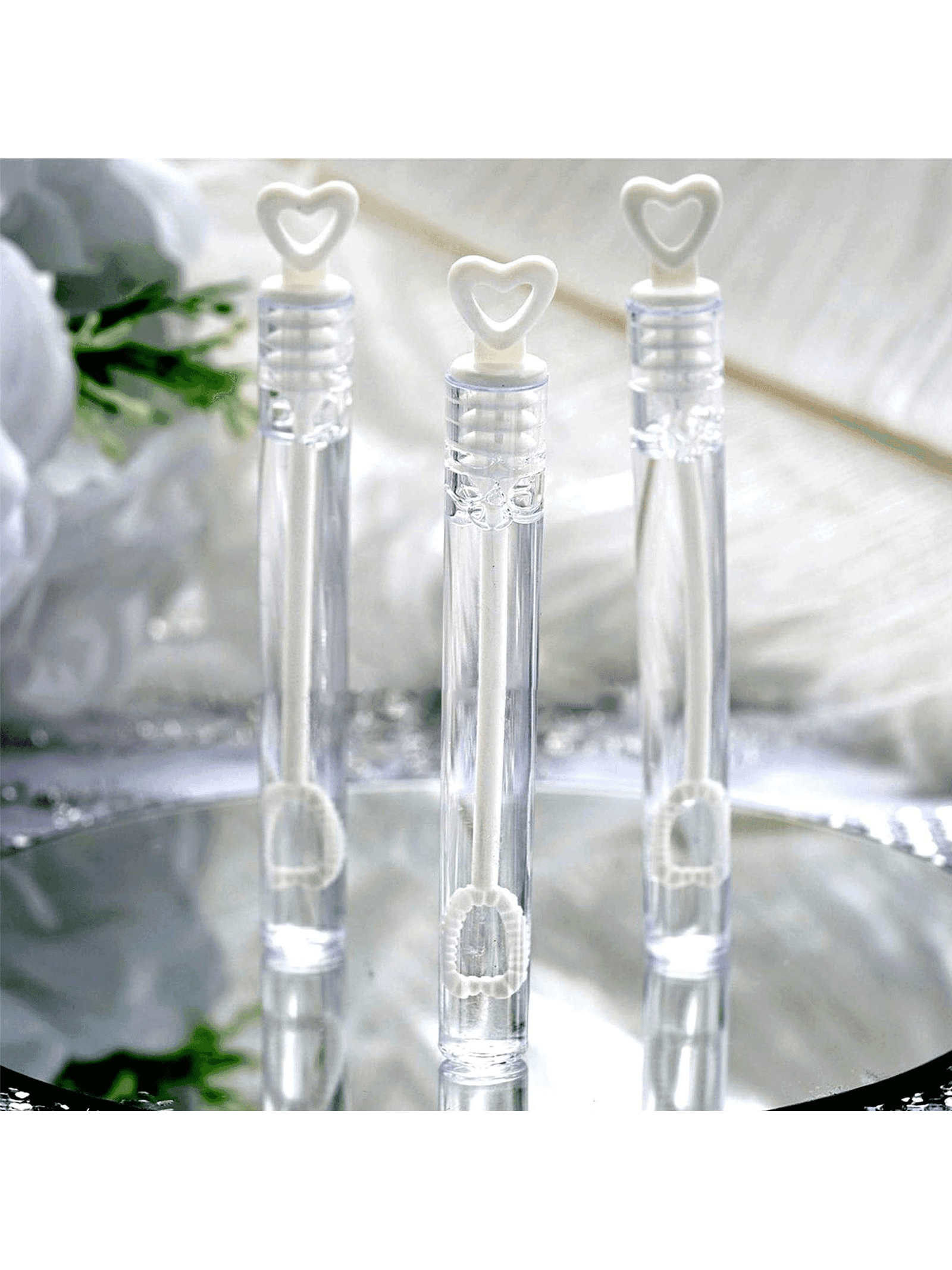 35pcs Bubble Wands, Heart-Shaped Wedding Gifts For Guests Birthday Party Decoration Happy Wedding Bridal Favors, Without Water