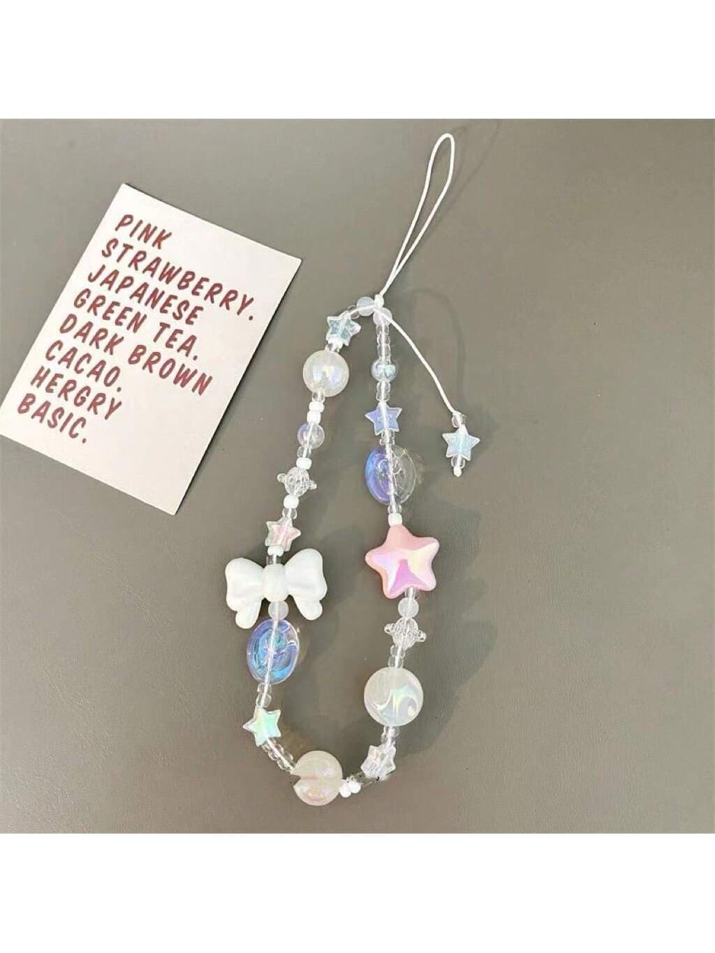 Summer Sea Salt Star DIY Phone Charm, Handmade Camera Beaded Lanyard
