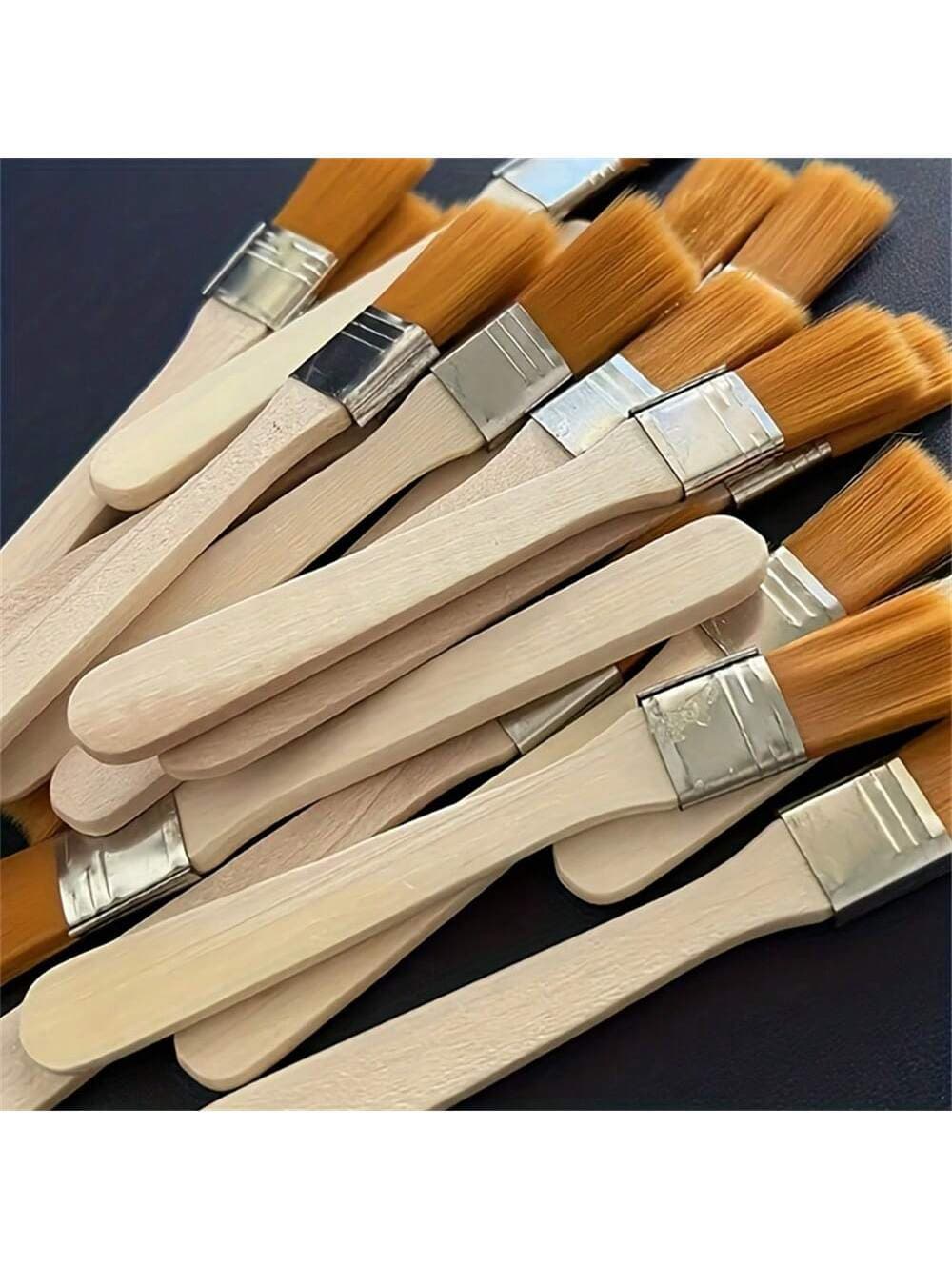 1 Set Of 20 High-Quality Nylon Bristle Paintbrushes - Multi-Purpose Art Painting Brushes, Suitable For Acrylic, Oil, Watercolor, Wall Art, Soft Drawing, And Cleaning/Maintenance Of Phones, Tablets, Keyboards, Electronic PCBs - Wooden Handles, Soft & Gentle Surface
