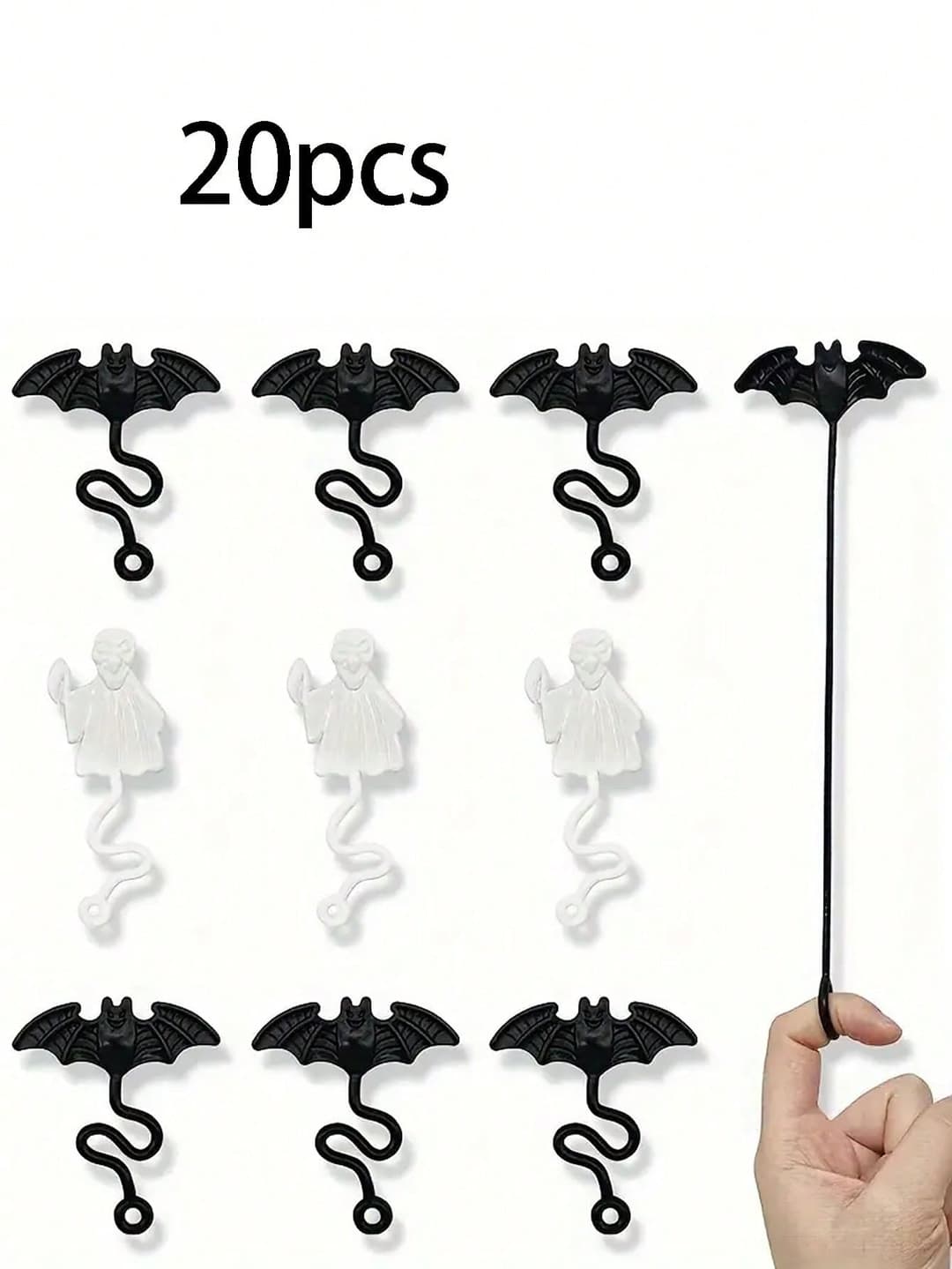 20pcs Halloween Elastic Bat Wall Climbing Toys, Stretchable Soft Rubber Bats, Telescopic Trick Or Treat Party Gifts, Halloween Novelty Gifts, Teen And Adult Party Decorations (Color Random)