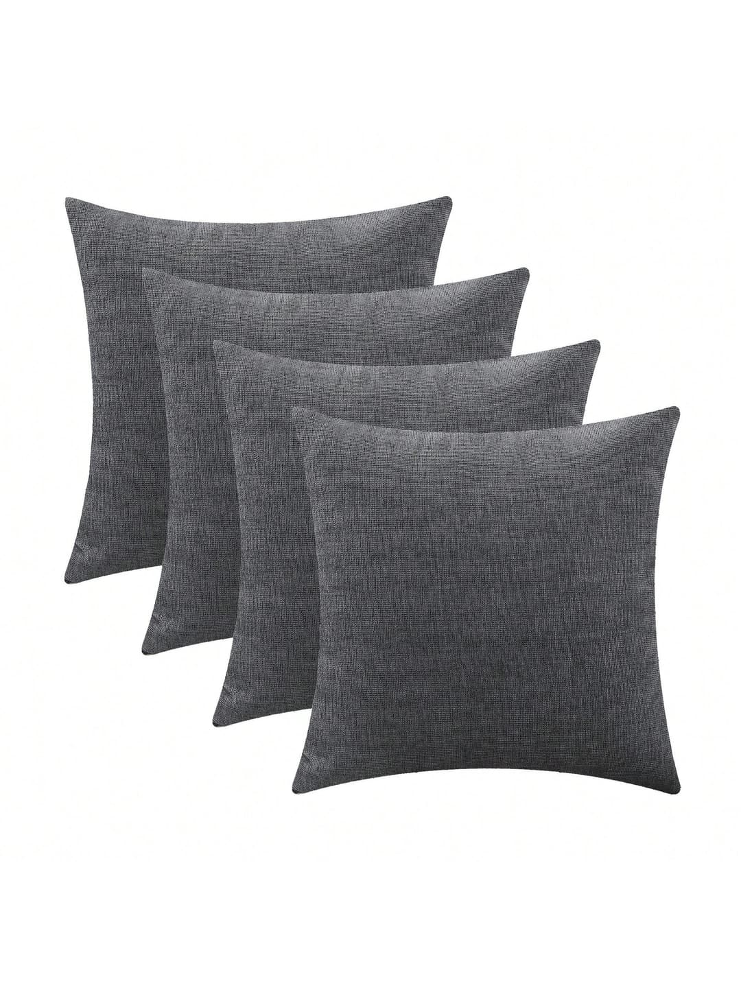 Jepeak Jepeak Decorative Throw Pillow Covers Pack Of 4 Chenille Pillowcases Cozy Modern Concise Square Cushion Covers For Sofa Couch Bedroom Home Decor, 24x24 Inch