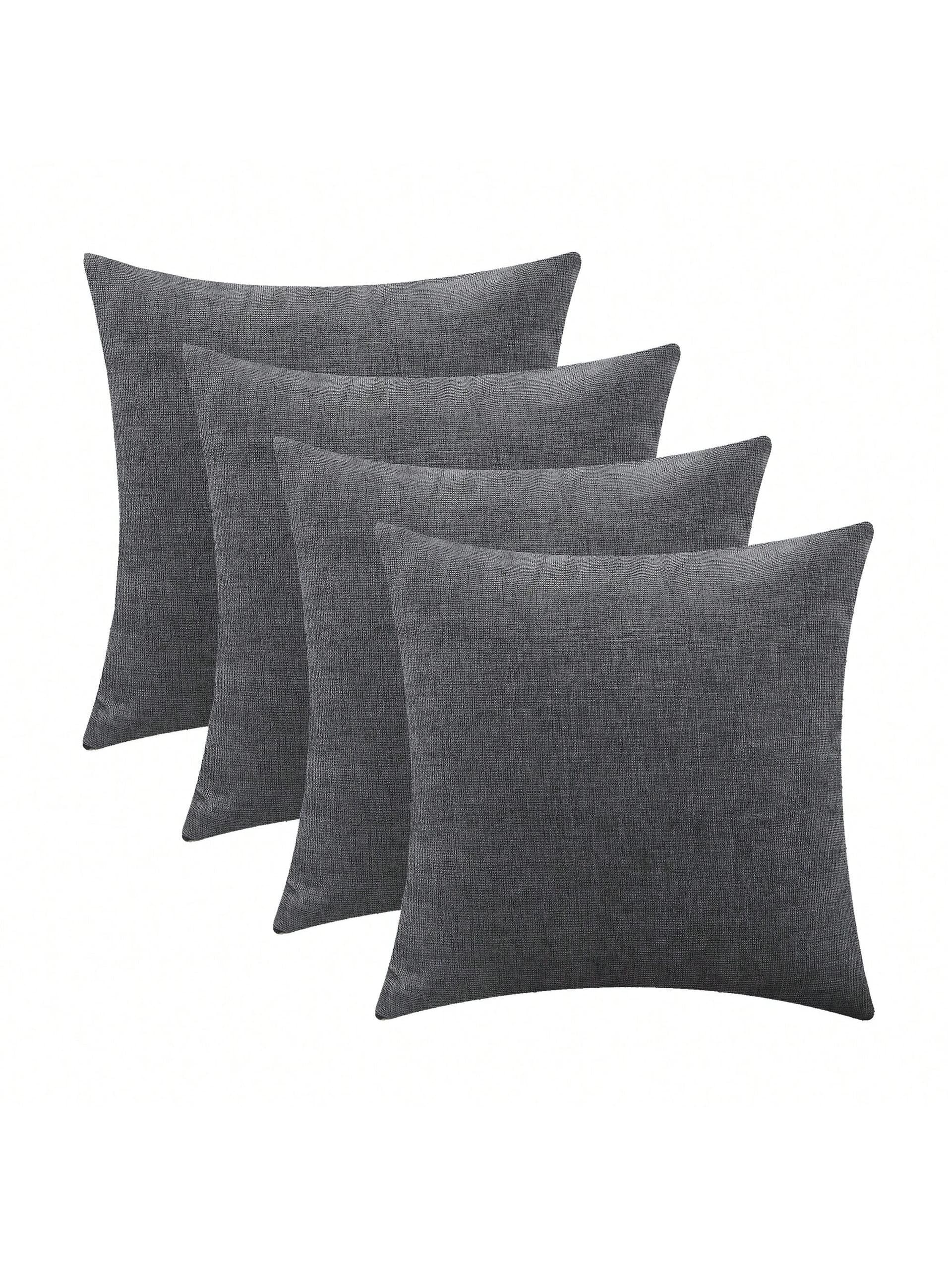 Jepeak Jepeak Decorative Throw Pillow Covers Cases Pack Of 4 Chenille Cozy Modern Concise Square Cushion Covers For Sofa Couch Bedroom Home Decor, 20x20 Inch