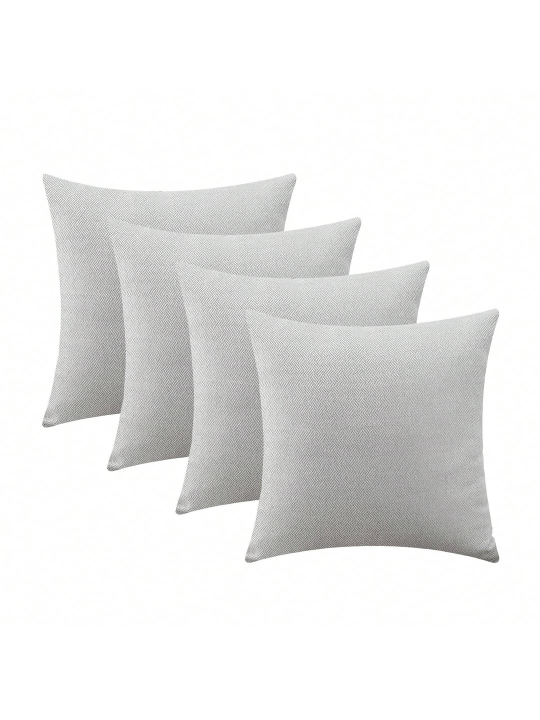 Jepeak Jepeak Decorative Linen Throw Pillow Covers Cushion Cases, Pack Of 4 Rustic Woven Textured Pillow Covers For Sofa Bed Couch, 18x18 Inch
