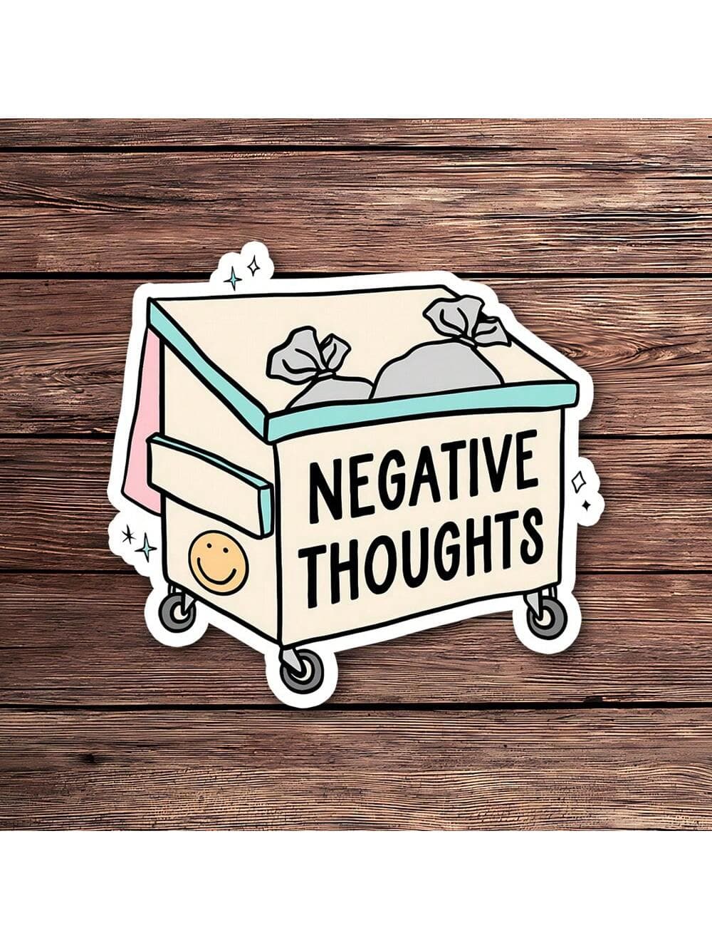 1PC Negative Thoughts Sticker | Mental Health Awareness Decal | Normalize Therapy & Self Love | Let That Stuff Go | Perfect For Anxiety & PTSD Support | Trendy Design For Trauma Dumping & Intrusive Thoughts