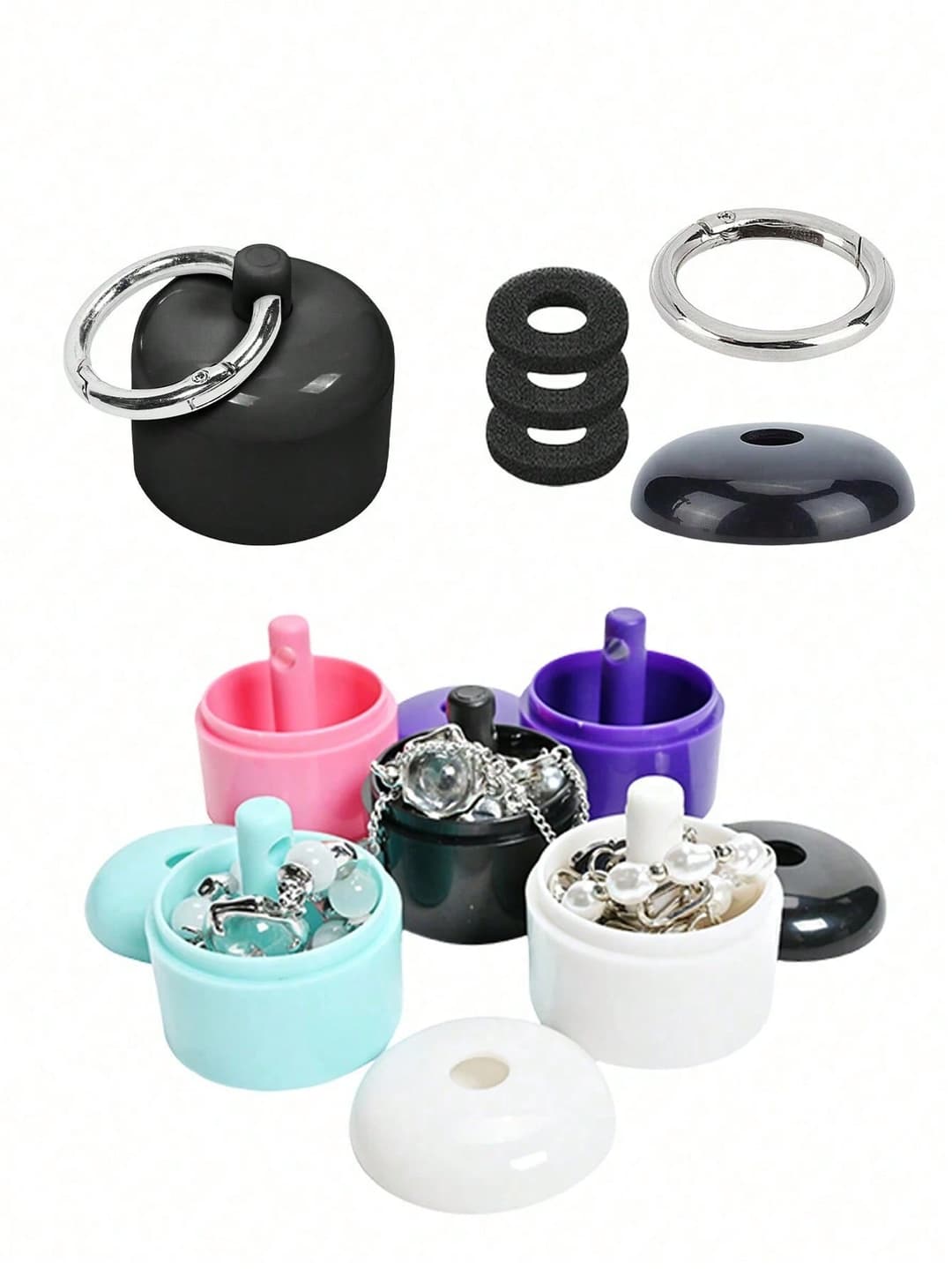 Jewelry Box Case,Women's Keychain,Traveling Jewelry Holder Storage, Pill Box Keychain Container,Travel Jewelry Case Organizer Portable Ring Box Container Storage For Women Men Carrying Earrings Necklaces On Trip,Jewelry Box Case, Traveling Jewelry Holder Storage, For Car Keys, Mobile Phones, Cameras, Wallets, ID Cards, Badge Cards, Wristband Keychains,Suitable Gift For Girls, Boys, Men And Women, College, High School And Sports Rings. Anniversary, Birthdays, Christmas, Valentines Day