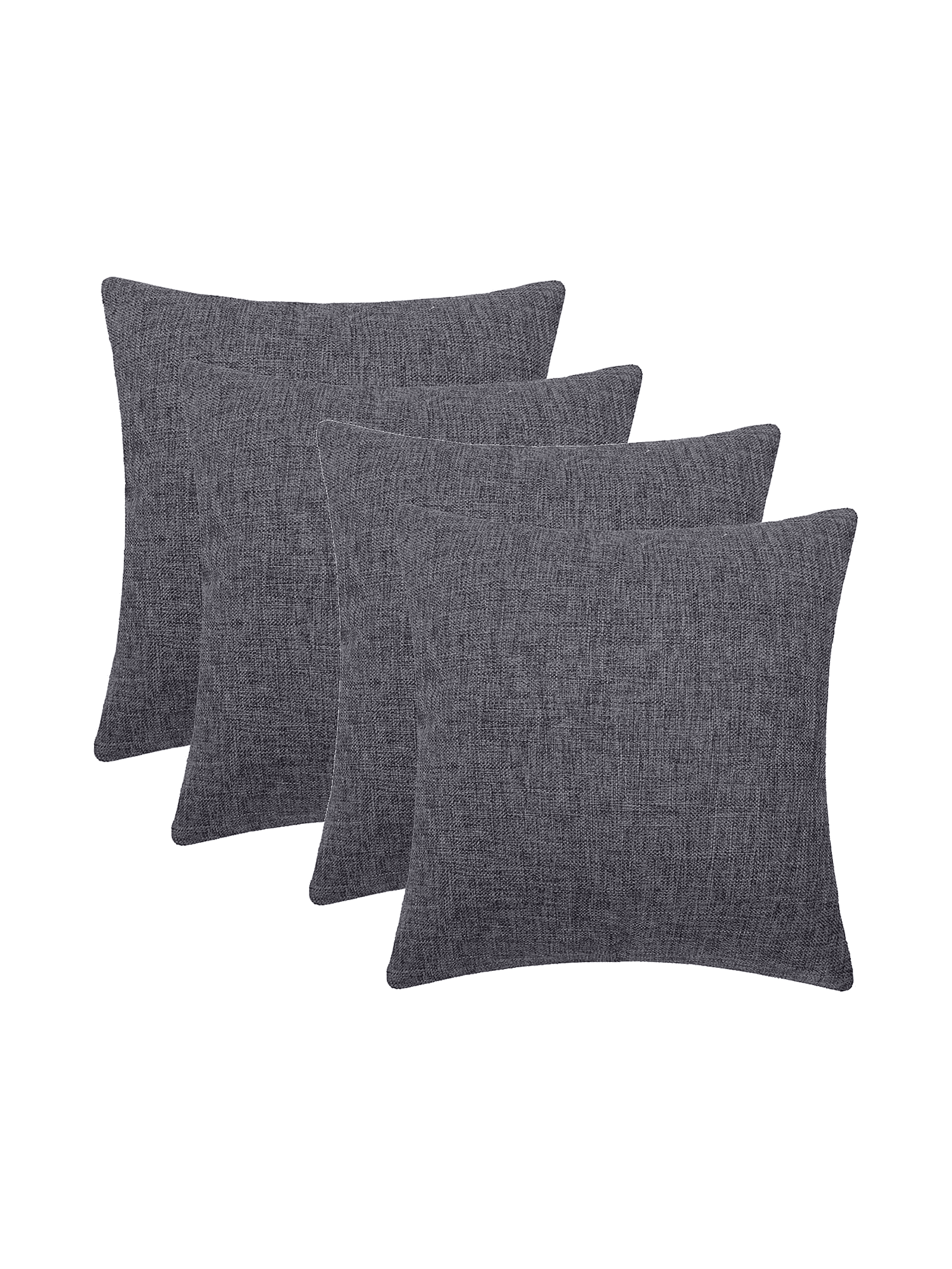 Jepeak Pack Of 4 24x24 Inch Throw Pillow Covers, Decorative Linen Farmhouse Modern Solid Cushion Cases For Couch Sofa Bed Home Decor