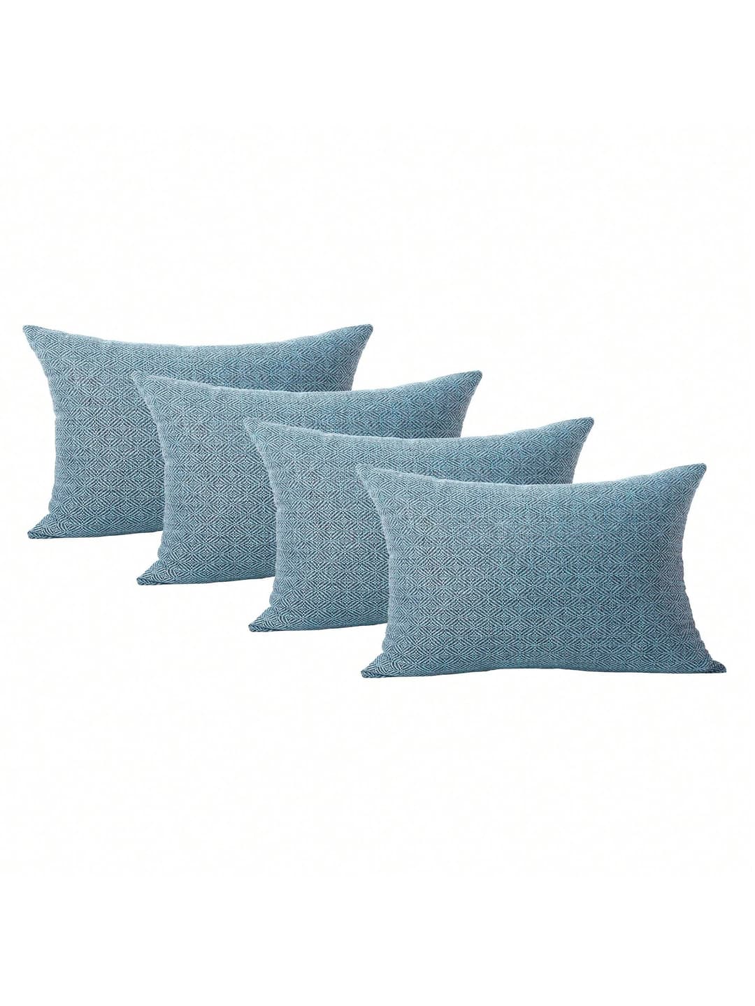 Jepeak Jepeak Pack Of 4 Rhombus Textured Throw Pillow Covers Cushion Cases, Burlap Linen Decorative Pillow Covers For Sofa Couch Bed Home Decor, 16x24 Inch