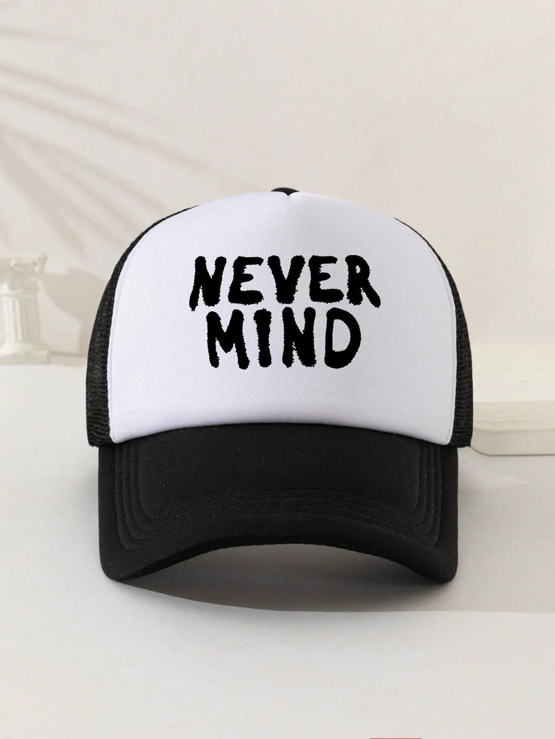 1pc Unisex Funny Printed Mesh Trucker Cap, Suitable For Daily Wear, Travel, Hiking, Beach - Sun Protection Hat