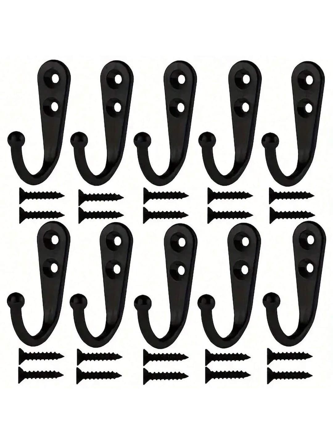10pcs Metal Wall Mounted Coat Hooks, Mug Hooks, Kitchen Utensil Hooks, Creative Decorative Hooks For Keys