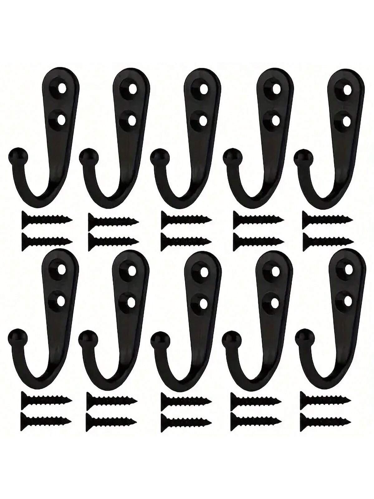 10pcs Metal Wall Mounted Coat Hooks, Mug Hooks, Kitchen Utensil Hooks, Creative Decorative Hooks For Keys