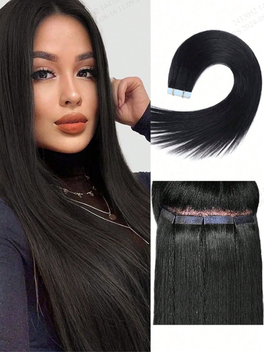 Tape In Hair Extensions Synthetic Hair 24 Inches 10pcs 55g/Pack Straight Hair Superior Quality Synthetic Extensions