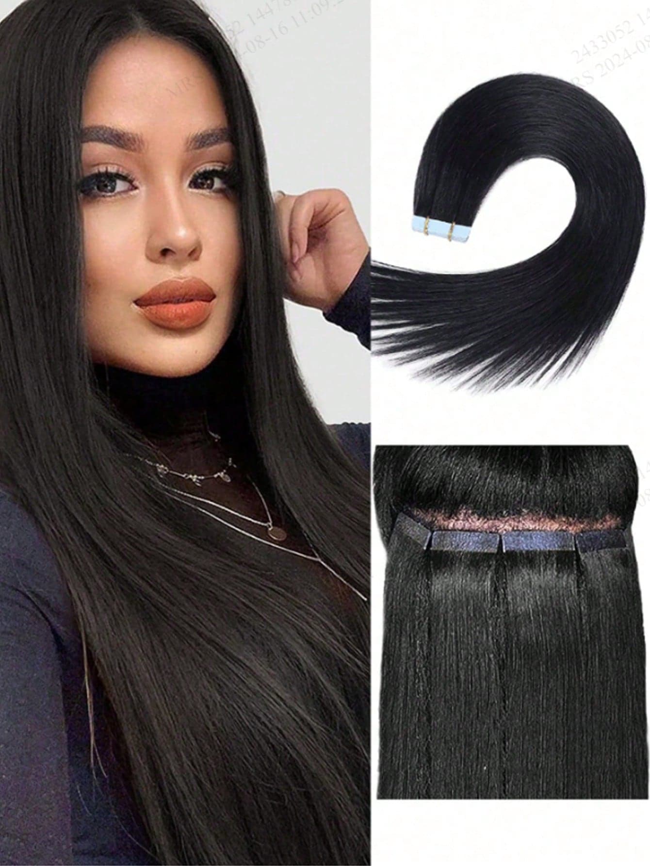 Tape In Hair Extensions Synthetic Hair 24 Inches 10pcs 55g/Pack Straight Hair Superior Quality Synthetic Extensions