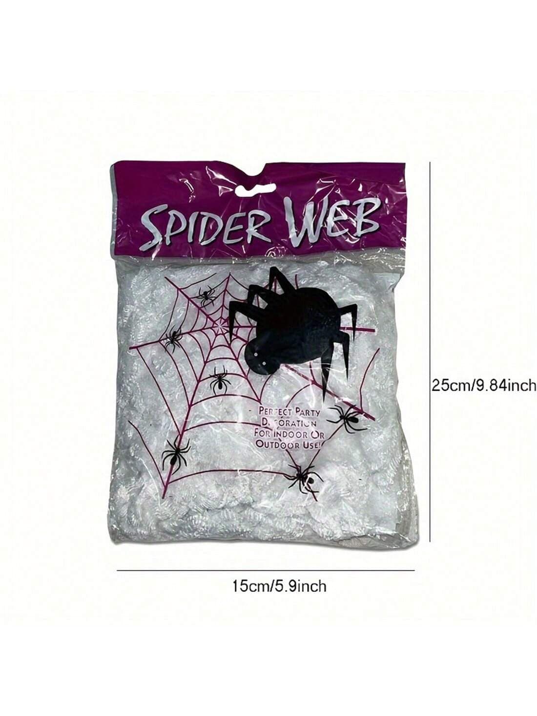 1 Set Of Halloween Spider, Horror Scene Decoration Spider Silk, Indoor And Outdoor Horror Halloween Decoration Spider Silk, 20g Spider Silk Plus 2 Spiders