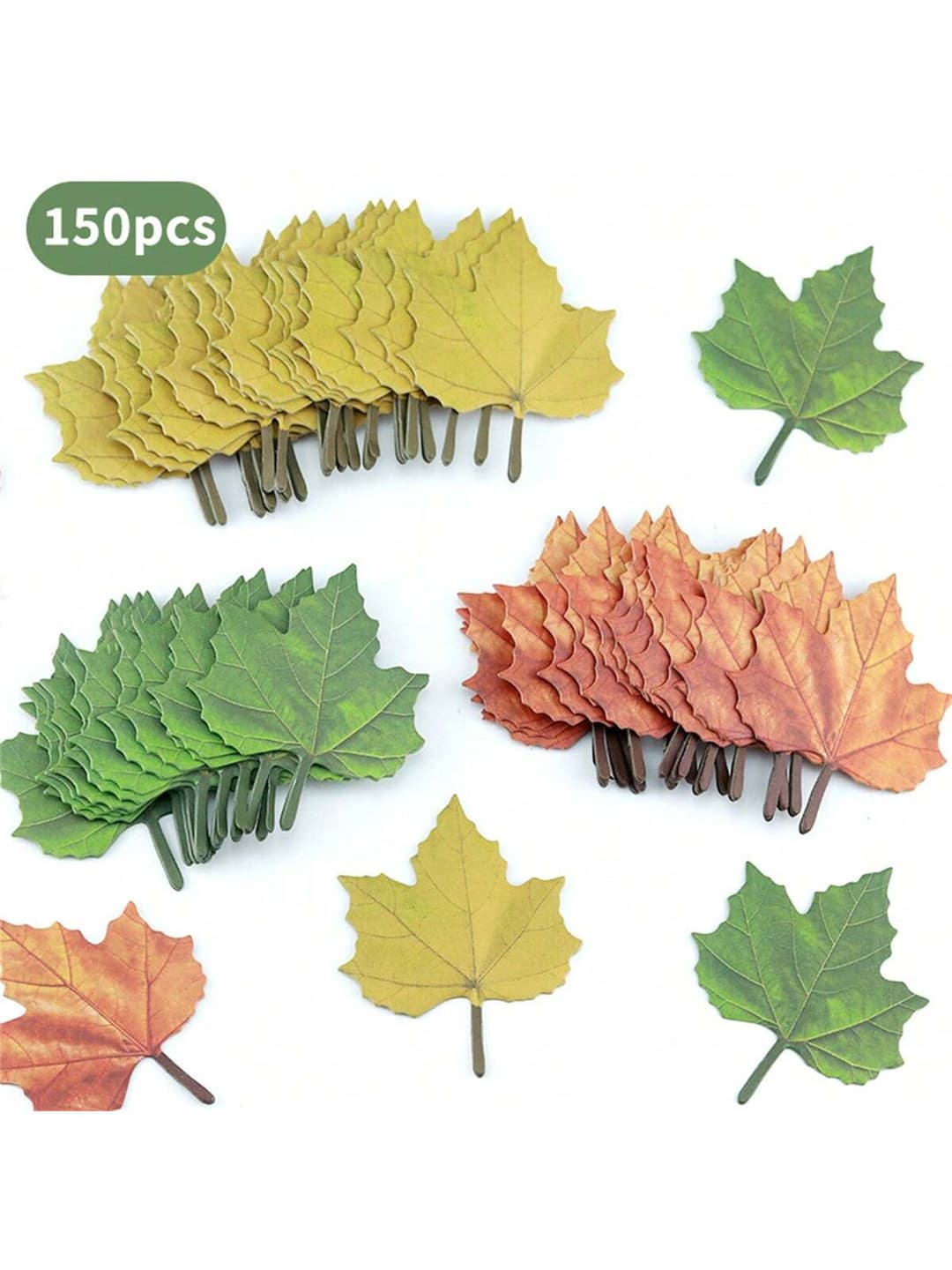 150pcs (3 Colors), 8.5*7cm, Artificial Maple Leaves Message Note Book Stickers, Thanksgiving Birthday Announcement Decoration, Suitable For School, Classroom, Family Gathering Supplies, DIY Wreaths, Home & Outdoor Decor, Wedding & Holiday Decorations