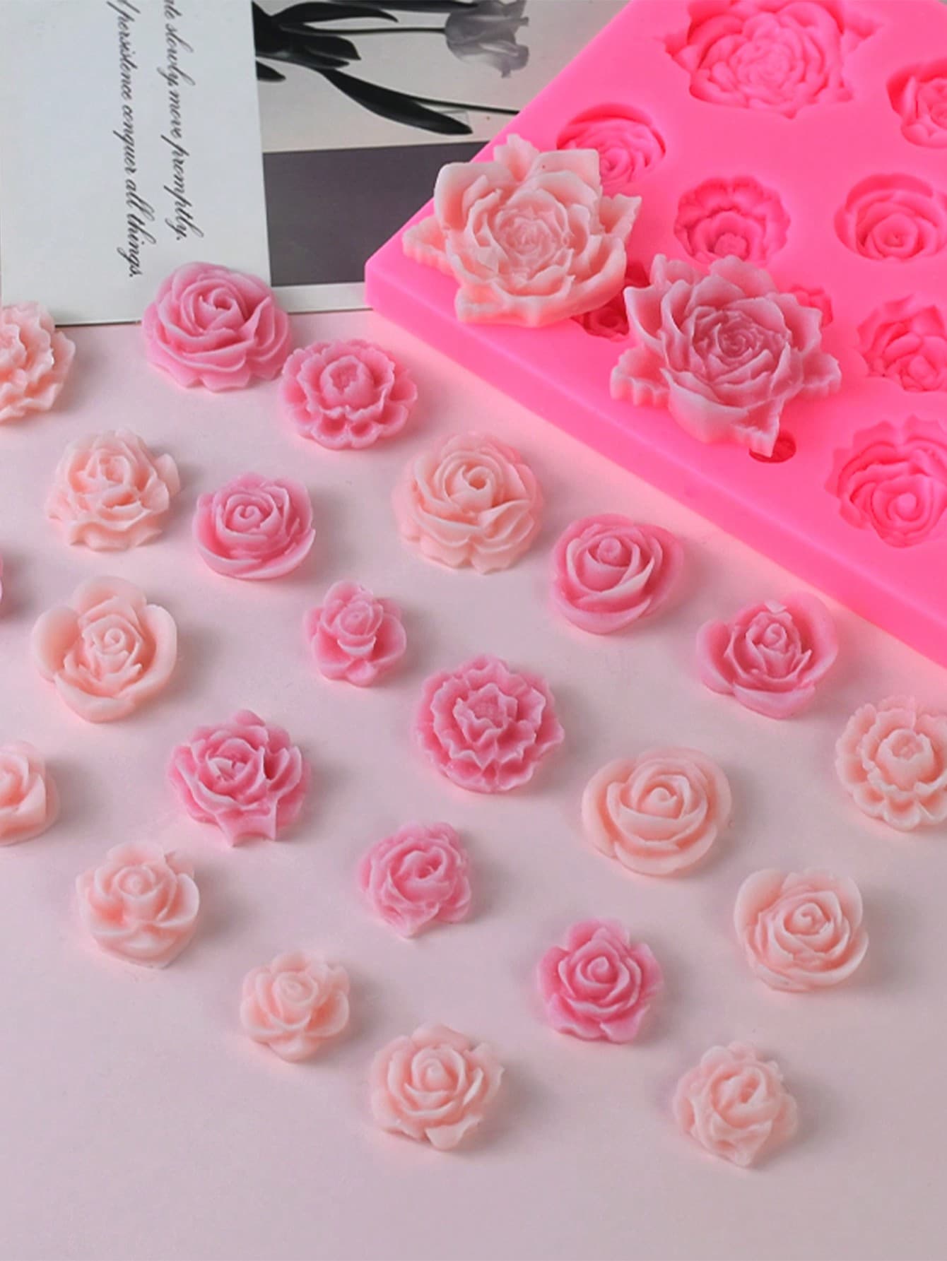 21-In-1 Assorted Rose Flower Silicone Mold Set For DIY Craft