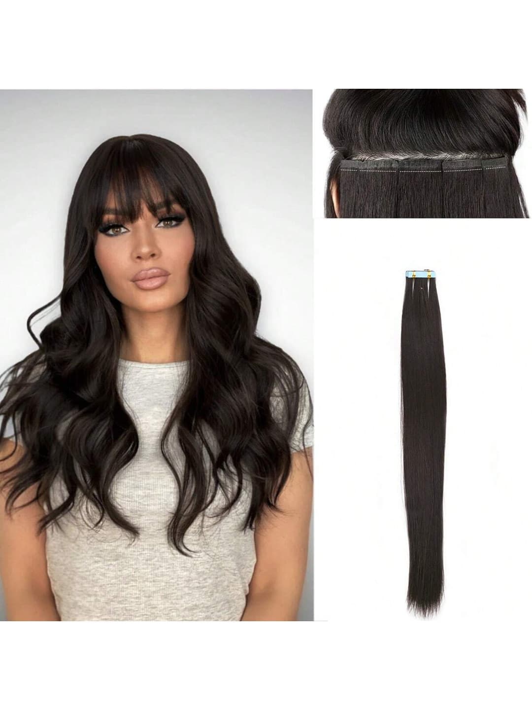 Tape In Hair Extensions Synthetic Hair 24 Inches 10pcs 55g/Pack Straight Hair Superior Quality Synthetic Extensions