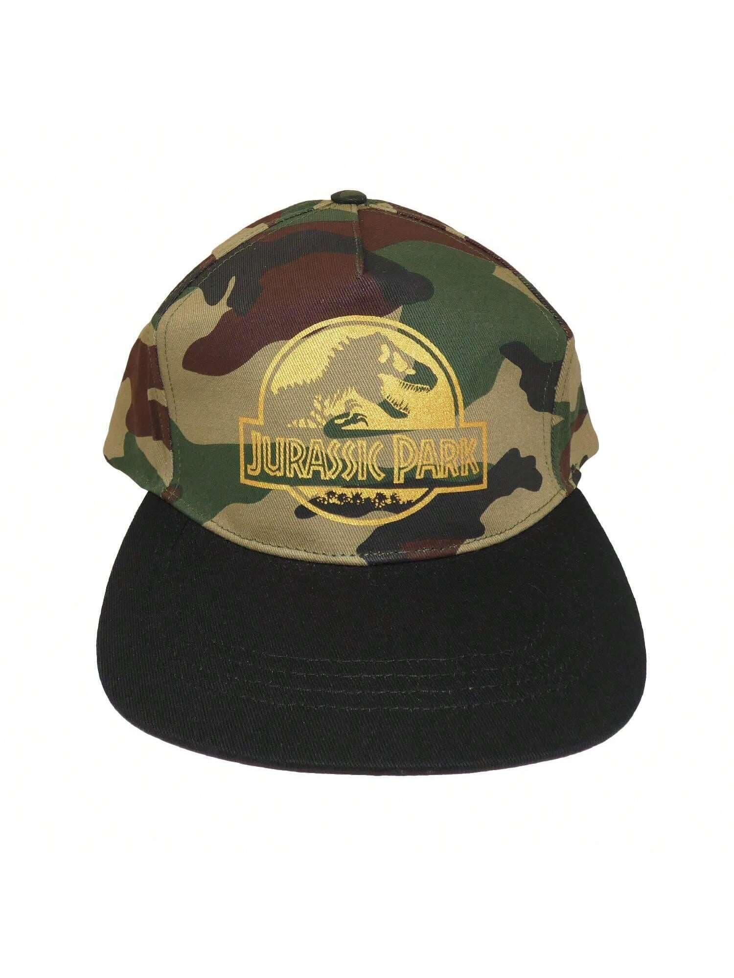 Jurassic Park Camo Logo Snapback Cap (Multicolored)